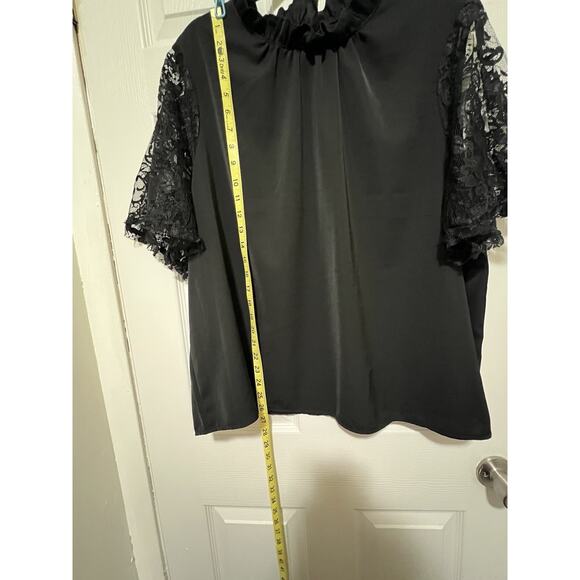 SHEIN Curve Women’s Black Chiffon Lace Blouse Top Plus Size 3XL EUC - Picture 6 of 9